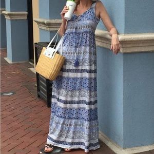 Beach Lunch Lounge Blue Dress